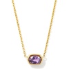 image:imageKendra Scott Marisa 18k Yellow Gold Oval Solitaire Pendant NecklaceAMETHYST