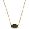 image:imageKendra Scott Tiger Striped Elisa Short Pendant NecklaceGOLD  DARK BROWN HAWKS EYE Tiger Striped
