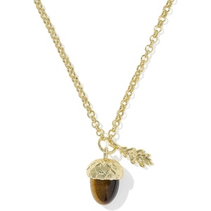 image:imageKendra Scott Acorn Short Pendant Necklace 14k GoldPlated Brass Brown Tigers Eye