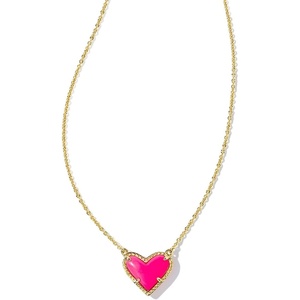 image:imageKendra Scott Ari Heart Adjustable Length Pendant Necklace for Women Fashion JewelryGOLD  NEON PINK