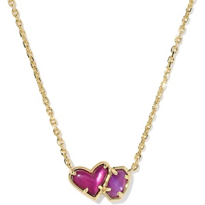 image:imageKendra Scott Ari Heart Emilie Pendant Necklace Fashion Jewelry for WomenGOLD  FUCHSIA MAGNESITEPURPLE MOP