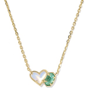 image:imageKendra Scott Ari Heart Emilie Pendant Necklace Fashion Jewelry for WomenGOLD  OPALITE ILLUSION AND LONDON BLUE GLASS