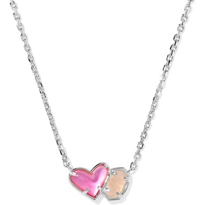 image:imageKendra Scott Ari Heart Emilie Pendant Necklace Fashion Jewelry for WomenRHODIUM  AZALEA ILLUSION AND ROSE QUARTZ