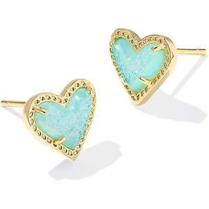 image:imageKendra Scott Ari Heart Stud Earrings Fashion Jewelry for WomenGOLD  BRIGHT AQUA DRUSY