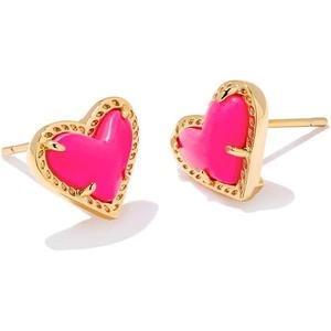 image:imageKendra Scott Ari Heart Stud Earrings Fashion Jewelry for WomenGOLD  NEON PINK