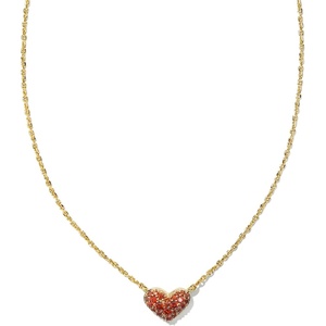 image:imageKendra Scott Ari Pave Crystal Heart Necklace Fashion Jewelry For WomenGOLD  GARNET