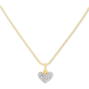 image:imageKendra Scott Ari Pave Heart 18k Gold Vermeil Charm Necklace in White Diamond Fine Jewelry for Women