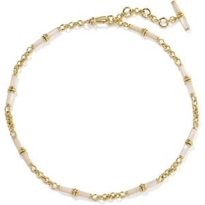 image:imageKendra Scott Bree Beaded Link And Chain NecklaceGOLD IVORY MOTHER OF PEARL