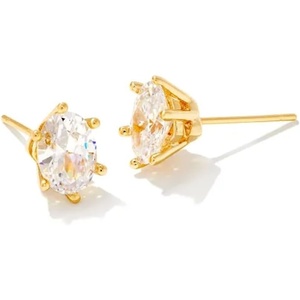 image:imageKendra Scott Cailin Crystal Stud Earrings in White Crystal Fashion Jewelry for WomenGOLD  WHITE CUBIC ZIRCONIA