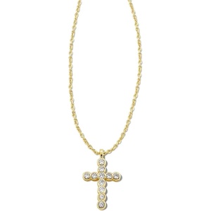 image:imageKendra Scott Cross Crystal Pendant Necklace Fashion Jewelry for WomenGOLD  WHITE CRYSTAL
