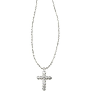 image:imageKendra Scott Cross Crystal Pendant Necklace Fashion Jewelry for WomenRHODIUM  WHITE CRYSTAL