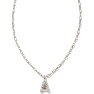 image:imageKendra Scott Crystal Letter Short Pendant Necklace Fashion Jewelry for WomenLetter A RHODIUMPLATED