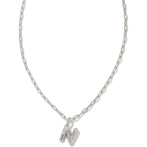 image:imageKendra Scott Crystal Letter Short Pendant Necklace Fashion Jewelry for WomenLetter N RHODIUMPLATED