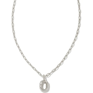 image:imageKendra Scott Crystal Letter Short Pendant Necklace Fashion Jewelry for WomenLetter O RHODIUMPLATED