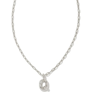 image:imageKendra Scott Crystal Letter Short Pendant Necklace Fashion Jewelry for WomenLetter Q RHODIUMPLATED