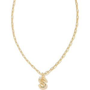 image:imageKendra Scott Crystal Letter Short Pendant Necklace Fashion Jewelry for WomenLetter S GOLDPLATED