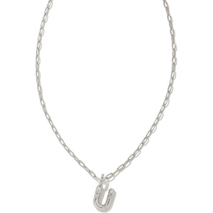 image:imageKendra Scott Crystal Letter Short Pendant Necklace Fashion Jewelry for WomenLetter U RHODIUMPLATED