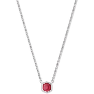 image:imageKendra Scott Davie Pendant Necklace in Sterling Silver DemiFine Jewelry for Women Red Garnet