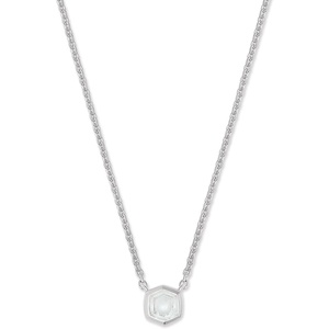 image:imageKendra Scott Davie Pendant Necklace in Sterling Silver DemiFine Jewelry for Women Rock Crystal