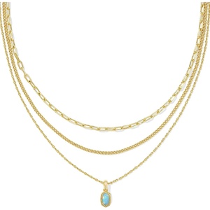 image:imageKendra Scott Elisa Triple Strand Necklace Fashion Jewelry for WomenLIGHT TEAL KYOCERA OPAL
