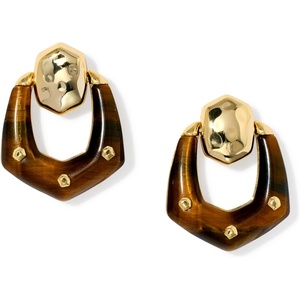 image:imageKendra Scott Embry Open Frame EarringsGOLD  DARK BROWN HAWKS EYE