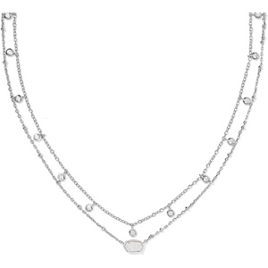 image:imageKendra Scott Emilie Crystal Multi Strand Necklace Fashion Jewelry for WomenRHODIUM  IRIDESCENT DRUSY