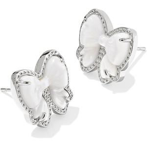 image:imageKendra Scott Haley Bow Stud Earrings Fashion Jewelry for WomenRHODIUM  IVORY MOTHER OF PEARL