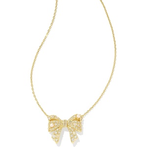 image:imageKendra Scott Krista Bow Short Pendant Necklace Fashion Jewelry for WomenGOLD  WHITE MIX