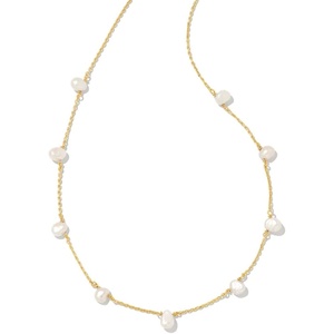 image:imageKendra Scott Leighton Pearl Strand NecklaceGOLD  WHITE PEARL