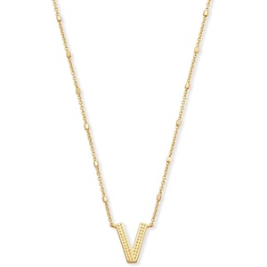 image:imageKendra Scott Letters AZ Pendant Necklace for Women Fashion Jewelry 14k GoldPlated BrassLetter V