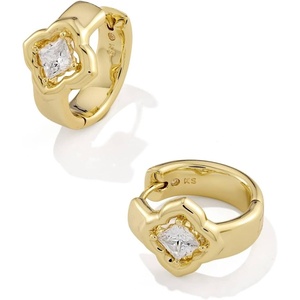 image:imageKendra Scott Mallory Crystal Huggie EarringsGOLD WHITE CZ