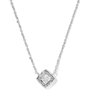 image:imageKendra Scott Mallory Crystal Short Pendant NecklaceSILVER WHITE CZ