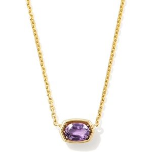 image:imageKendra Scott Marisa 18k Yellow Gold Oval Solitaire Pendant NecklaceAMETHYST
