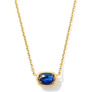 image:imageKendra Scott Marisa 18k Yellow Gold Oval Solitaire Pendant NecklaceBLUE SAPPHIRE
