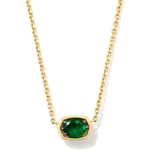 image:imageKendra Scott Marisa 18k Yellow Gold Oval Solitaire Pendant NecklaceEMERALD