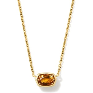 image:imageKendra Scott Marisa 18k Yellow Gold Oval Solitaire Pendant NecklaceGOLDEN CITRINE