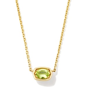 image:imageKendra Scott Marisa 18k Yellow Gold Oval Solitaire Pendant NecklacePERIDOT