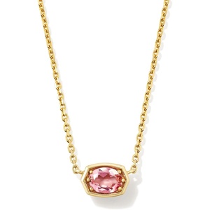 image:imageKendra Scott Marisa 18k Yellow Gold Oval Solitaire Pendant NecklacePINK TOURMALINE