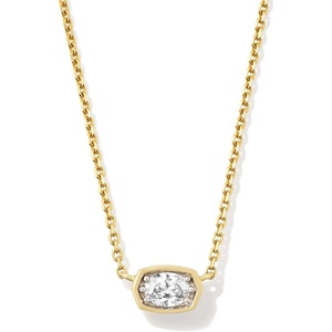 image:imageKendra Scott Marisa 18k Yellow Gold Oval Solitaire Pendant NecklaceWHITE DIAMOND