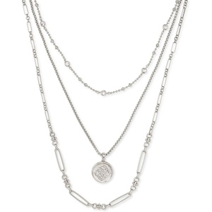 image:imageKendra Scott Medallion Triple Strand Necklace Fashion Jewelry for WomenRHODIUM