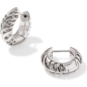 image:imageKendra Scott Mikki Huggie Earrings Fashion Jewelry for WomenSILVER Tiger Striped