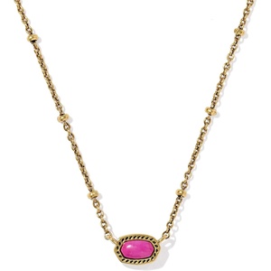 image:imageKendra Scott Mini Elisa 14k GoldPlated Satellite Short Pendant Necklace Fashion Jewelry for WomenGOLD  DARK FUCHSIA VARIEGATED MAGNESITE