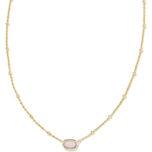 image:imageKendra Scott Mini Elisa 14k GoldPlated Satellite Short Pendant Necklace Fashion Jewelry for WomenGOLD  PINK OPALITE CRYSTAL