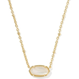 image:imageKendra Scott Tiger Striped Elisa Short Pendant NecklaceGOLD  NATURAL MOTHER OF PEARL Tiger Striped