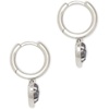 image:imageKendra Scott Ari Heart Huggie Earrings for Women Fashion JewelryRHODIUM  PLATINUM DRUSY