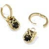 image:imageKendra Scott Owl Huggie Earrings 14k GoldPlated Brass Gold Sheen Obsidian
