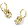 image:imageKendra Scott Owl Huggie Earrings 14k GoldPlated Brass Gold Sheen Obsidian