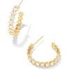 image:imageKendra Scott Cailin Crystal Hoop Earrings Fashion Jewelry For WomenGOLD METAL  WHITE CUBIC ZIRCONIA