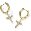 image:imageKendra Scott Cross Crystal Huggie Earrings Fashion Jewelry for WomenGOLDWHITE CUBIC ZIRCONIA