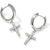 image:imageKendra Scott Cross Crystal Huggie Earrings Fashion Jewelry for WomenRHODIUMWHITE CUBIC ZIRCONIA
